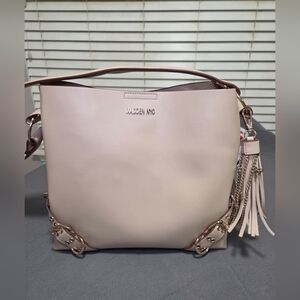 Madden NYC Cream Shoulder Bag with Tassel